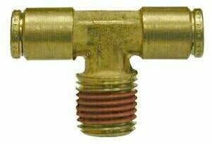 B-31172-06-06-02 | ทองเหลือง 3/8" Push-In x 1/8" เกลียวนอก NPTF สาขาที (092909)