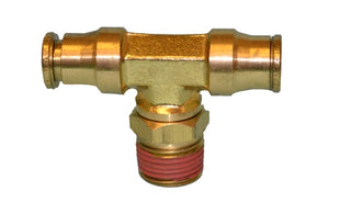 B-31172S-02-02-02 | Brass 1/8" Push-In x 1/8" Male NPTF Swivel Branch Tee (092913)