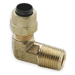 B-31269-04-06 | ကြေးဝါ 1/4" Poly-Tube x 3/8" Male NPTF 90Â° Elbow (092980)