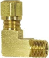 B-31469L-08-08 | ทองเหลือง 1/2" แอร์เบรก x 1/2" ตัวผู้ NPTF 90° ข้อศอกยาว (092319)