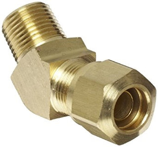 B-31480-04-02 | Brass 1/4" Air Brake x 1/8" Male NPTF 45Â° Elbow (092354)