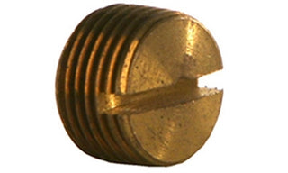 B-3150-06 - Slotted Head Pipe Plug, 3/8" NPTF Brass Fittings (082357)