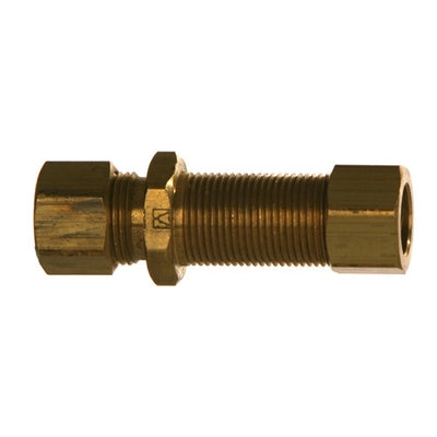 B-62-BH-06-06 - 3/8" x 3/8" Compression Tube Bulkhead Brass Fittings (082529)