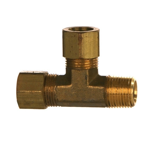B-71-08-06-08 - ท่ออัด 1/2" x 3/8" NPTF Pipe Male Run Tee ฟิตติ้งทองเหลือง (082614)