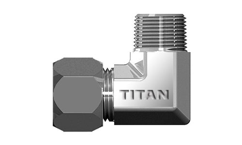C2501-SS-04-04 | 1/4" ไม่มีตำหนิ x 3/8" NPTF ตัวผู้ 90 องศา - SS (096259)