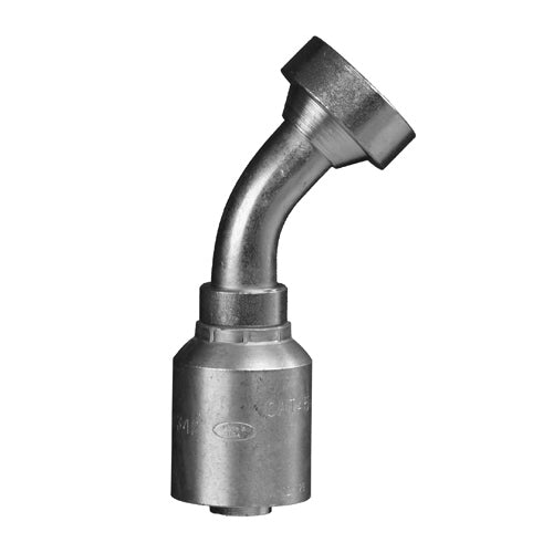 CAT45-20-20W - 1-1/4" Hose x 1-1/4" Caterpillar Flange 45Â° crimp fitting (083860)