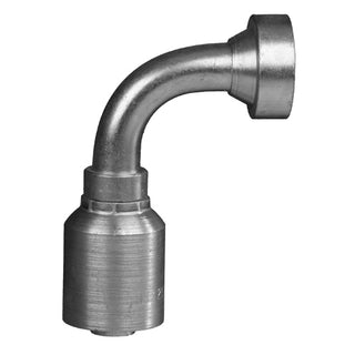 CAT90-12-16W - 3/4" Hose x 1" Caterpillar Flange 90Â° crimp fitting (083850)