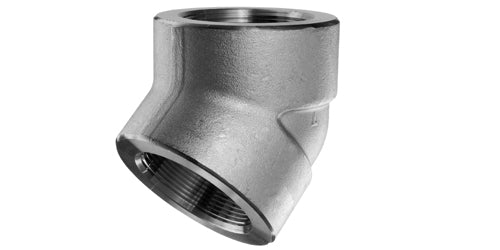 F45-J6-08 | 1/2" ฟอร์จเกลียวตัวเมียเกลียว 45 ข้องอ 3000# 316 สแตนเลส SN: S4036F004 (098293)