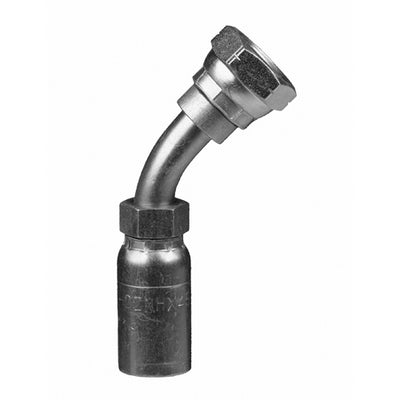 FDINHX45-06-20 - 3/8" Hose x M20x1.5 DIN Heavy Universal Seat Female Swivel, 45Â° crimp fitting (083075)