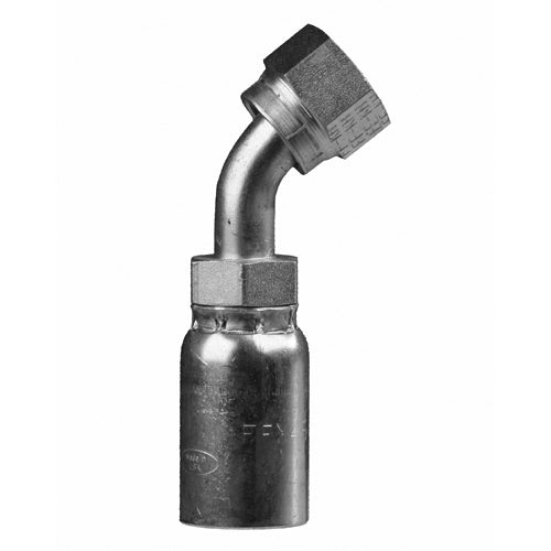 FFX45-12-12 - 3/4" Hose x 3/4" ORFS Female Swivel 45Â° crimp fitting (082855)