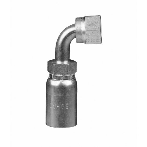 FFX90-12-16 - 3/4" Hose x 1" ORFS Female Swivel 90Â° crimp fitting (082840)