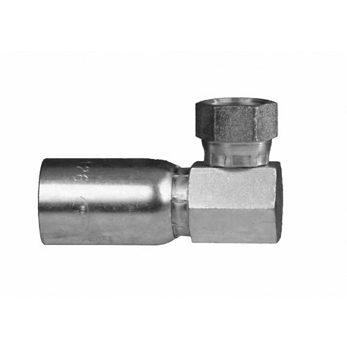 FJX90B-12-12 - 3/4" Hose x 3/4" JIC (1 1/16"-12 thread) 37Â° Female Swivel, Block 90Â° crimp fitting (082762)