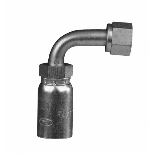 FJX90M-10-10 - 5/8" Hose x 5/8" JIC (7/8"-14 thread) 37Â° Female Swivel 90Â° Medium crimp fitting (082777)