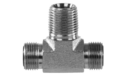FS2601-16-16-16 - Branch Tee, 1" ORFS x 1" ORFS x 1" NPTF Male  hydraulic fittings (081439)