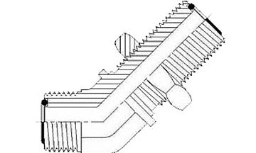 อุปกรณ์ไฮดรอลิก FS2702-16-16 -45 ข้องอ 1" ORFS x 1" ORFS Bulkhead (011299)