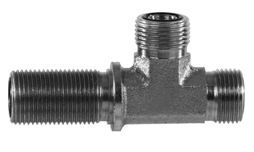 FS2704-04-04-04 - Run Tee, 1/4" ORFS x 1/4" ORFS Bulkhead x 1/4" ORFS  hydraulic fittings (081475)
