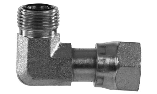 hydraulic fittings, FS6500-08-08 -90 Elbow, 1/2" ORFS Male x 1/2" ORFS Female Swivel (011319)