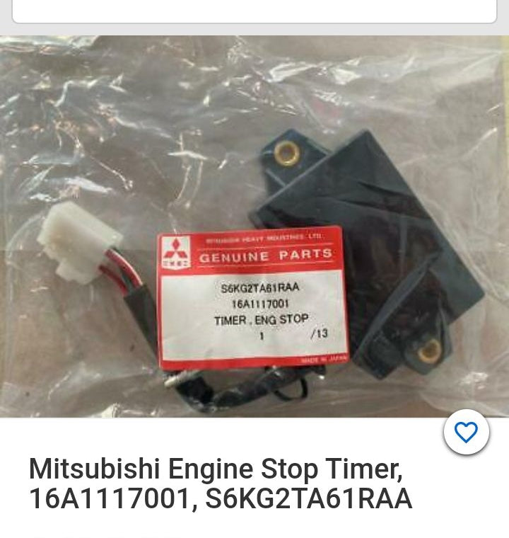 Engine Stop Timer, Mitsubishi, 16A1117001, S6KG2TA61RAA (105651)