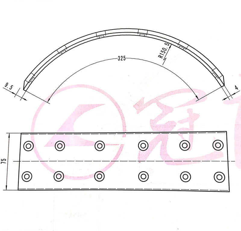 Brake Linings,MITSUBISHI FUSO Canter MB162517 MB162520 (113309)