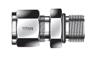 MCS-12-08U - 3/4" Tube x 1/2" O Ring Boss Male Connector - 316 Stainless (095977)
