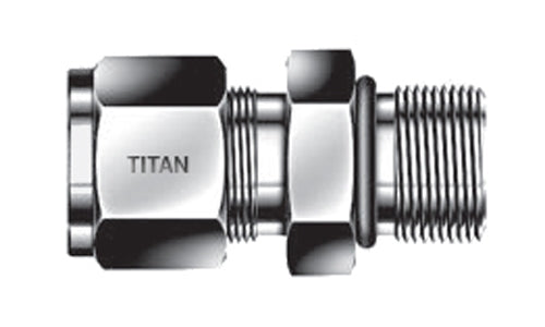 MCS-06-06U - ท่อ 3/8" x 3/8" คอนเนคเตอร์ตัวผู้โอริงบอส - 316 สแตนเลส (095967)