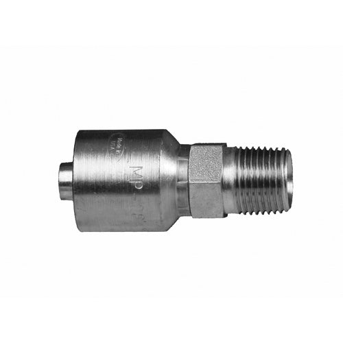 MP-04-02W - 1/4" Hose x 1/8" NPTF Male Pipe Rigid crimp fitting (083579)