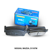 WBC Brake Pad Semi-Metallic, D1167, 44060-AG085, for Nissan Navara