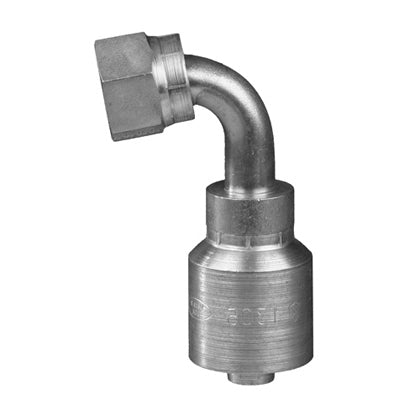 P43-FFX90L-16-16 | 1" Hose Long x 1" ORFS Female Swivel, 90Â° Elbow crimp fitting (083409)