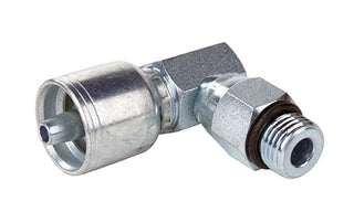 P43-MBX90-04-04 | 1/4" Hose x 1/4" ORB/SAE Thread Male Swivel, 90Â° Elbow crimp fitting (083368)