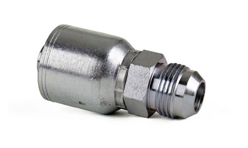 P43-MJ-04-04 | 1/4" Hose x 1/4" JIC (7/16"-20 thread) 37Â° Male Rigid crimp fitting (083288)