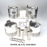 FPI Piston w/ Pin 0.75 Oversize, Toyota 3B, OEM 13104-58010
