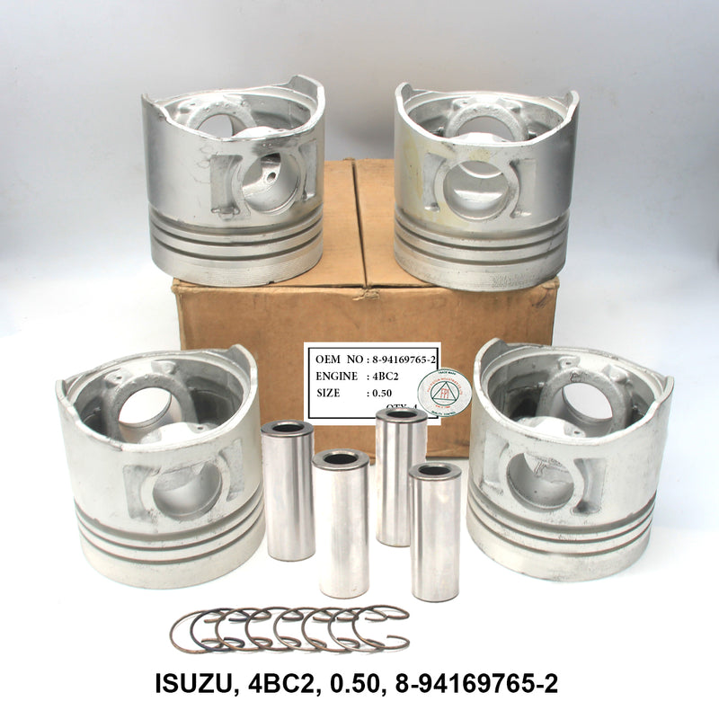 FPI Piston w/ Pin 0.50 Oversize, Isuzu 4BC2, OEM 8-94169765-2