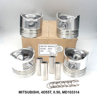 FPI Piston w/ Pin 0.50 Oversize, Mitsubishi 4D55T Turbo, OEM MD103314