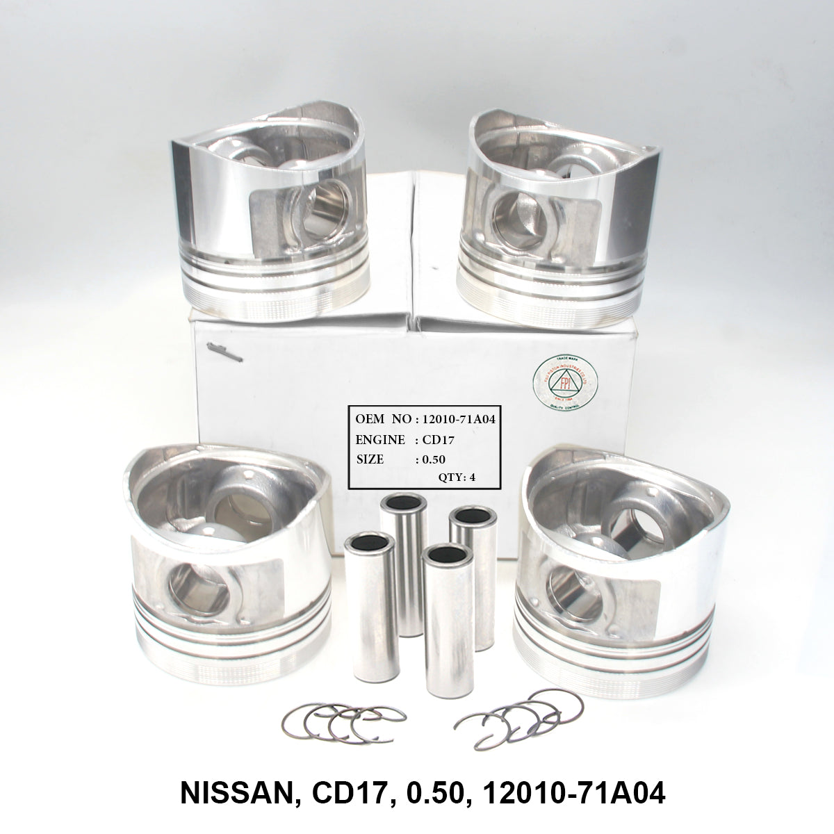Piston W/Pin, FPI, CD17, 0.50, 12010-71A04 (001648)