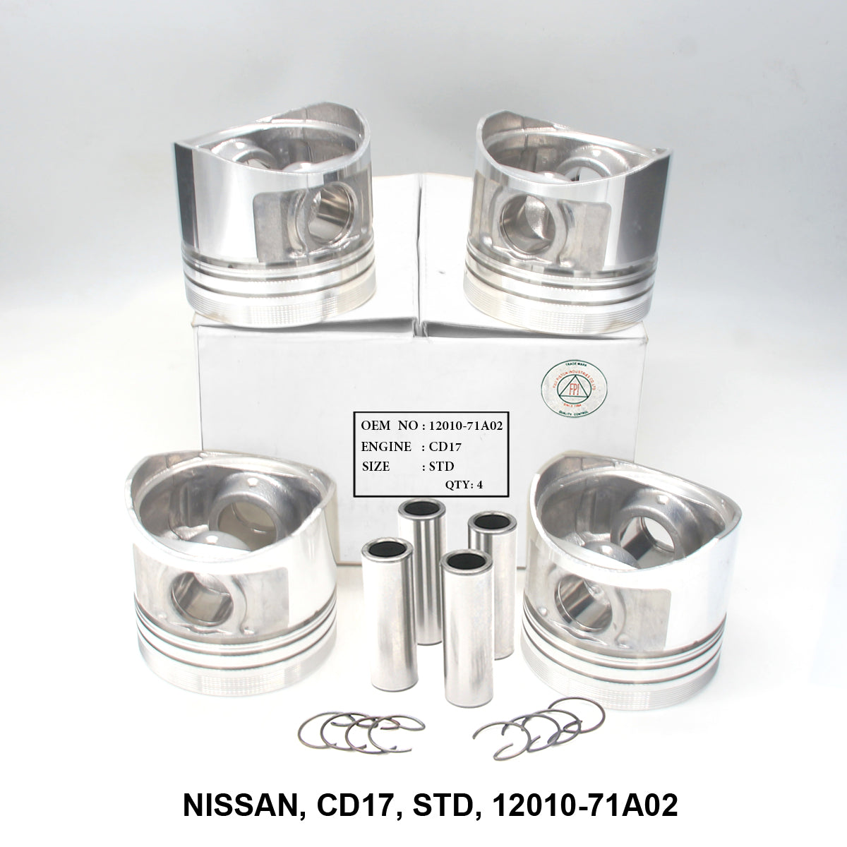 Piston W/Pin, FPI, CD17, STD, 12010-71A02 (001651)