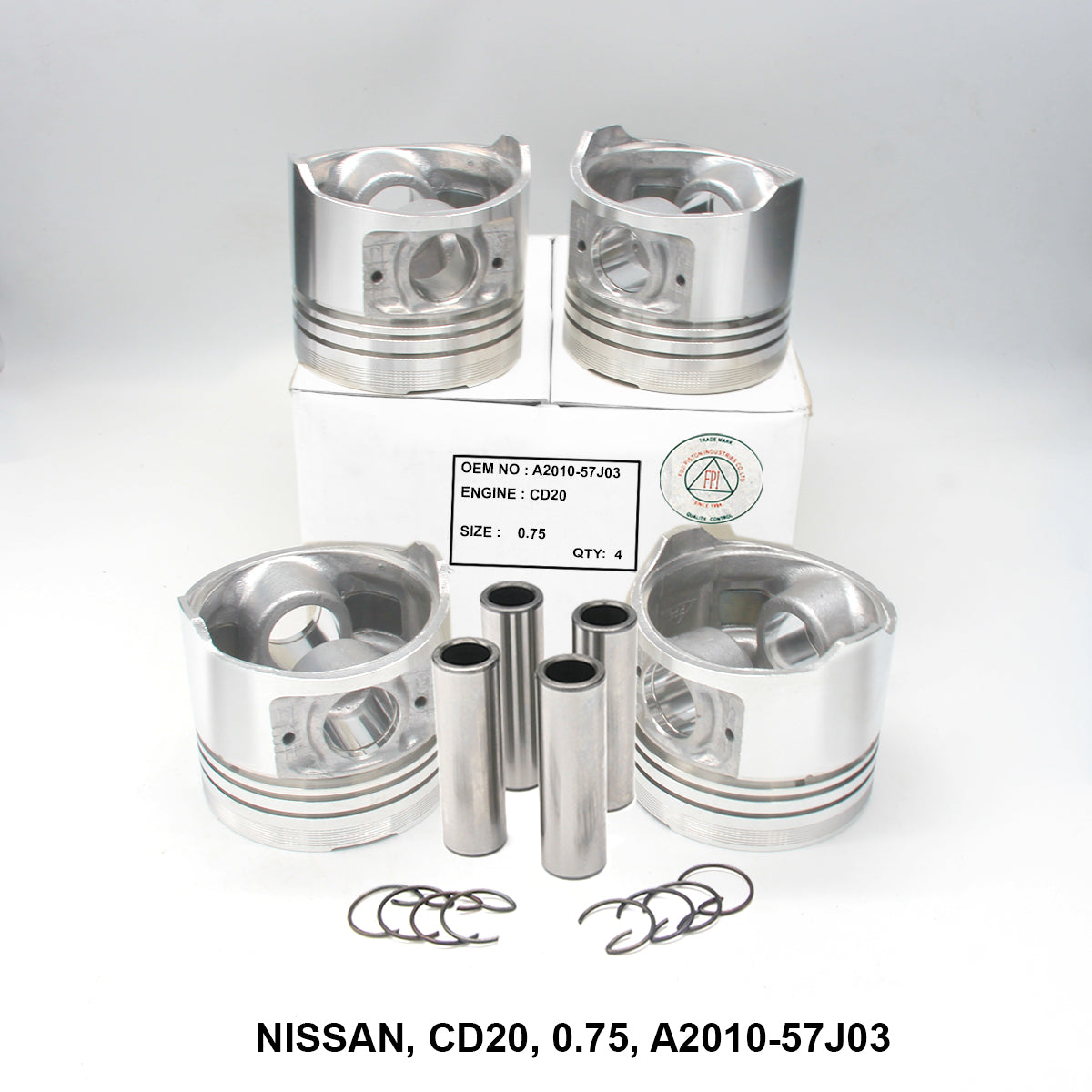 FPI Piston with Pin for Nissan CD20 Engine, 0.75 Oversize — Win Store
