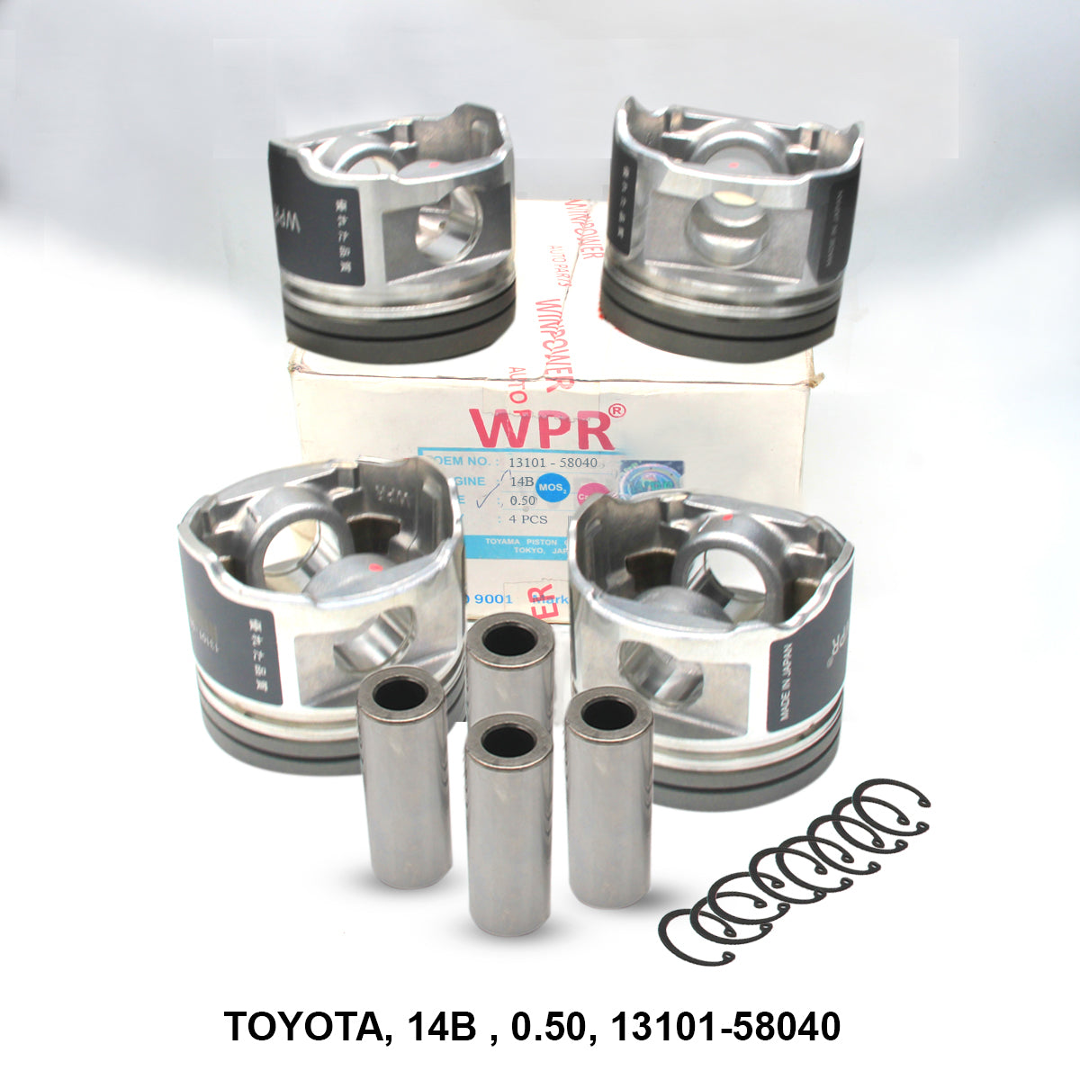 Piston W/Pin, WPR, 14B, 0.50, 13101-58040, 23163H (004638)