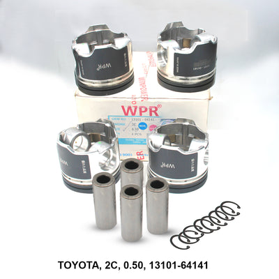 WPR Piston w/ Pin 0.50 Oversize for Toyota 2C, OEM 13101-64141