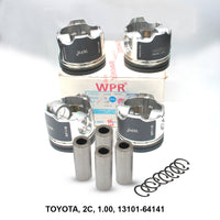 WPR Piston w/ Pin, 1.00 Oversize, for Toyota 2C, OEM 13101-64141