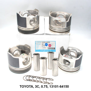 WPR Piston w/ Pin, 0.75 Oversize, for Toyota 3C, OEM 13101-64150