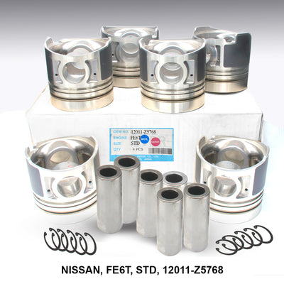 WPR Piston w/ Pin STD for Nissan FE6T, OEM 12011-Z5768