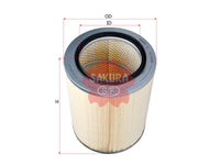 SAKURA,, Air Filter (Element), 30830-05341, A-1009, MITSUBISHI