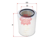 SAKURA,, Air Filter (Element), I1-14215181-A, A-1013, HITACHI