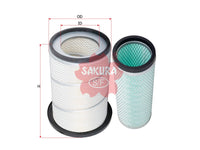 SAKURA,, Air Filter (Element), ME033717+ME033773, A-1019-S, ISUZU
