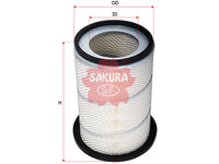 SAKURA,, Air Filter (Element), AY120-MT504, A-1019, GMC