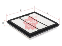 ไส้กรองอากาศ(ไส้กรอง) SAKURA, MD620472, A-1053, MITSUBISHI (124781)