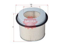 กรองอากาศ(ไส้กรอง) SAKURA, V9112-M202, A-1061, MITSUBISHI (125005)