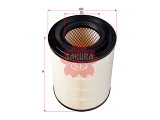 SAKURA,, Air Filter (Element), AY120-MT026, A-1077, FUSO