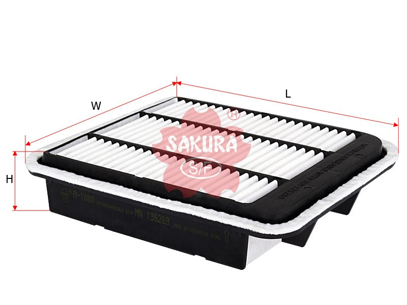 SAKURA,, Air Filter (Element), MN 135269, A-1080, MITSUBISHI