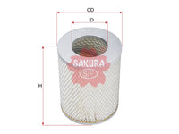 SAKURA Air Filter (Element) V9112-2020 A-1116 VAUXHALL-BEDFORD